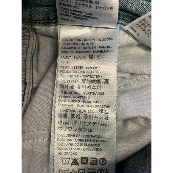 Levis 711 Skinny Jeans Womens 31 Light Wash Distressed Ripped Stretch Denim - Picture 10 of 10